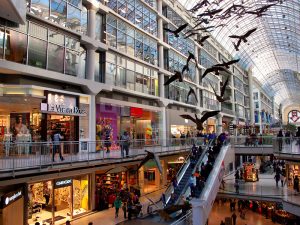 The interior of Toronto Eaton Centre.