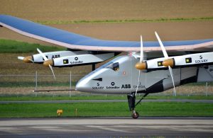Solar Impulse 2 at the Payerne Air Base.