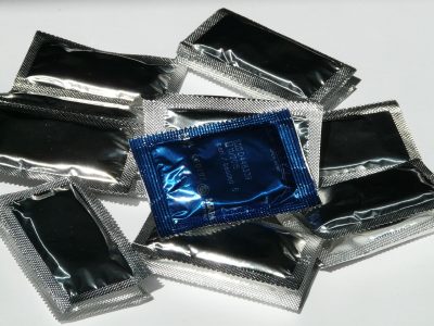 Packages of condoms.