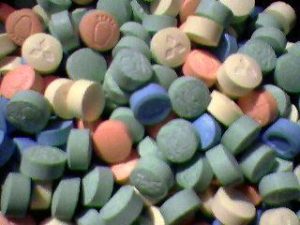 An assortment of Ecstasy pills.