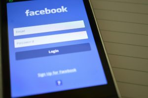 Phone showing Facebook app.