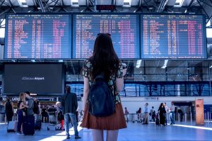A woman at the airport.