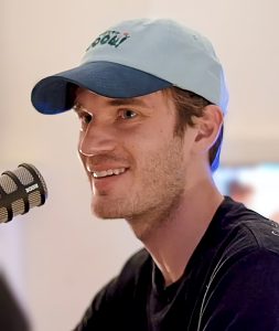 A headshot of PewDiePie,
