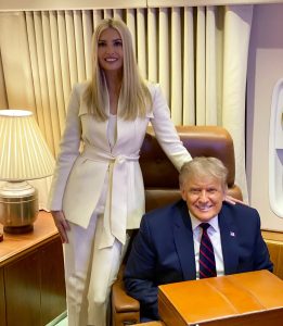 Donald Trump and Ivanka Trump on the AF One.