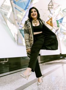 A solo picture of Ishita Singla, founder and artistic director of Madhuban Performing Arts.