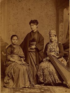 Anandibai Joshee from India with Kei Okami from Japan and Sabat Islambooly from Syria